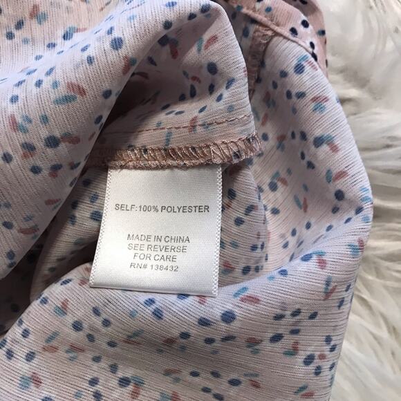 ModCloth Sweet and Smart Sleeveless Floral Ruffle Prairie Heart Blouse Top M - Picture 8 of 9